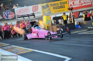 McMillen sports a pink dragster for She4Life for the rest of the NHRA season